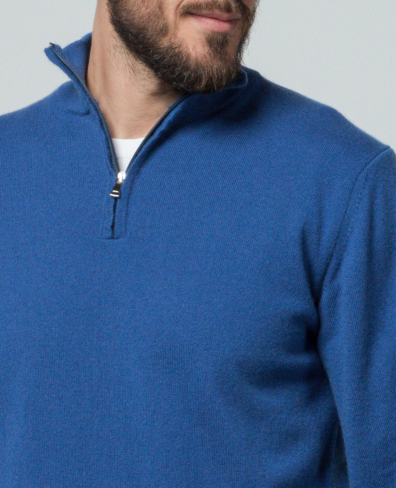 

Blue cashmere jumper with zipper Cashmere&Whiskey