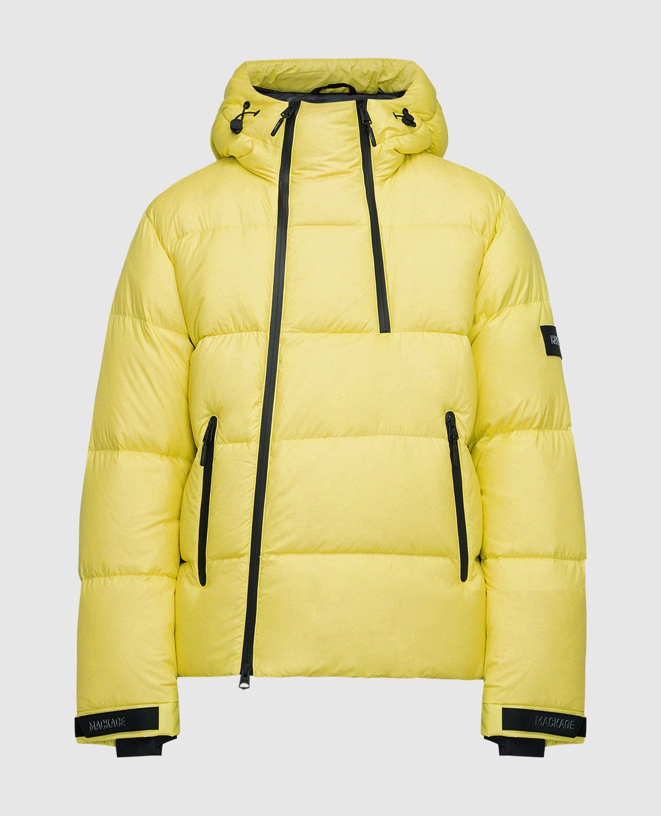 Kenji yellow puffer jacket with logo patch mackage