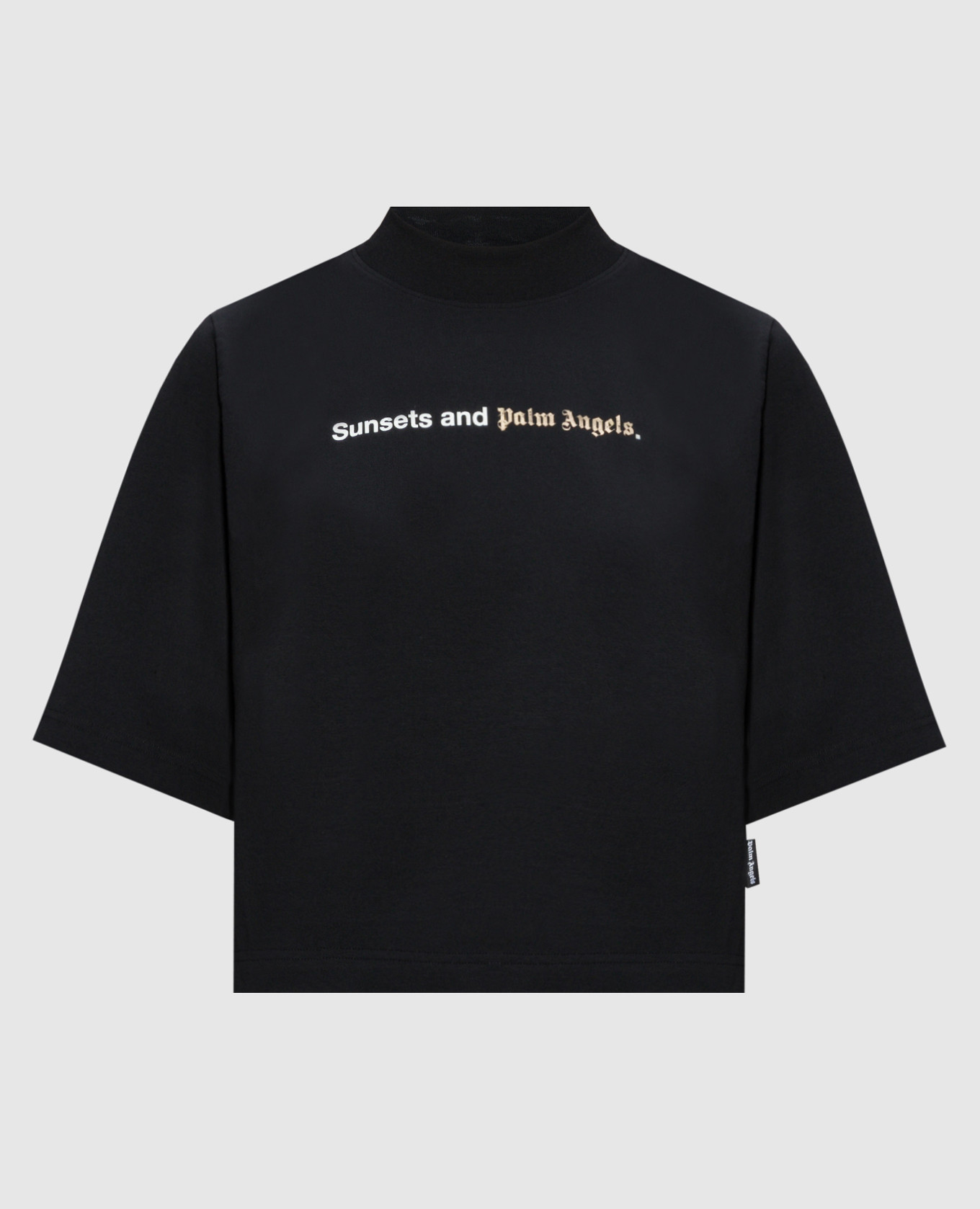 Black t-shirt with logo print palm angels