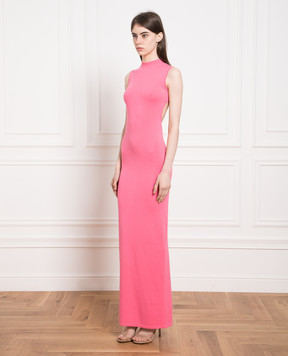 Max Mara Sportmax Pink maxi dress with an open back CALCIO