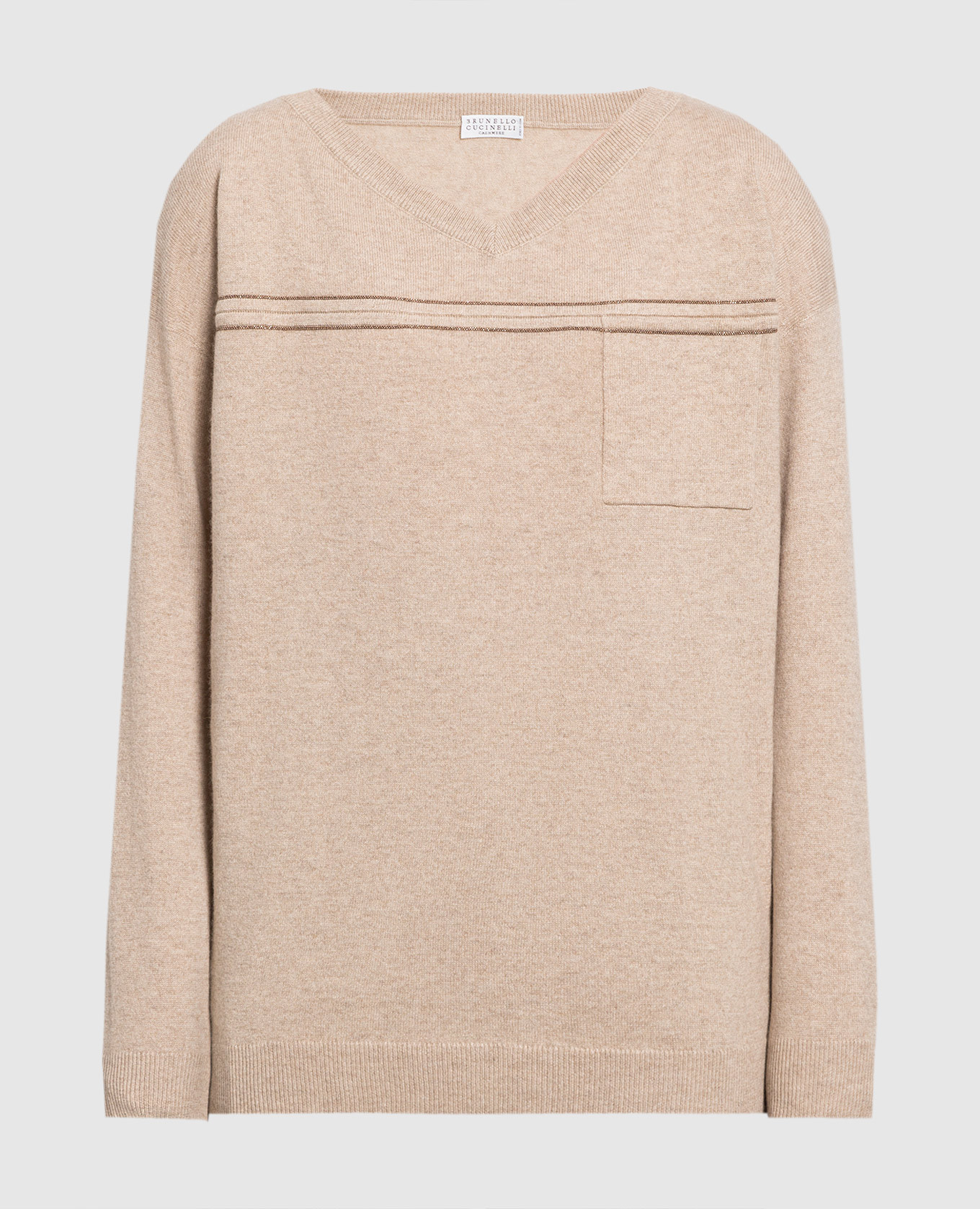 

Beige cashmere jumper with eco-brass Brunello Cucinelli