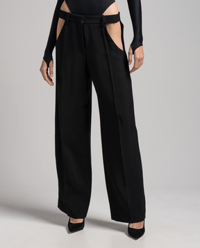 Thierry Mugler Black pants with curved necklines 23W1PA0396182