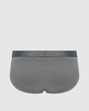 Zimmerli Pureness gray logo briefs 7001342