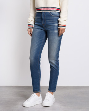 Balmain Blue slim jeans with a distressed effect BF1MG006DD64