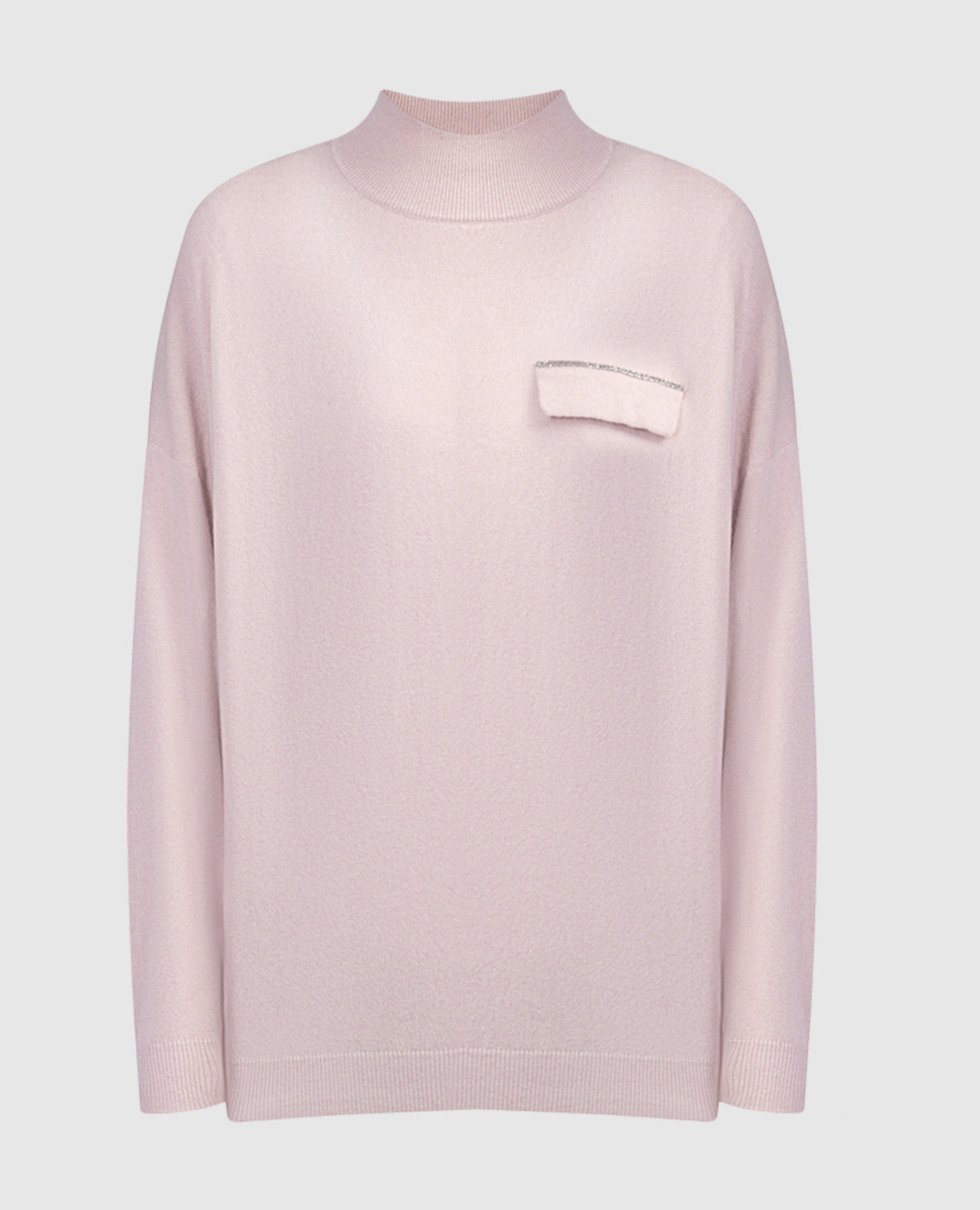 

Pink cashmere jumper with monil chain Brunello Cucinelli, Розовый