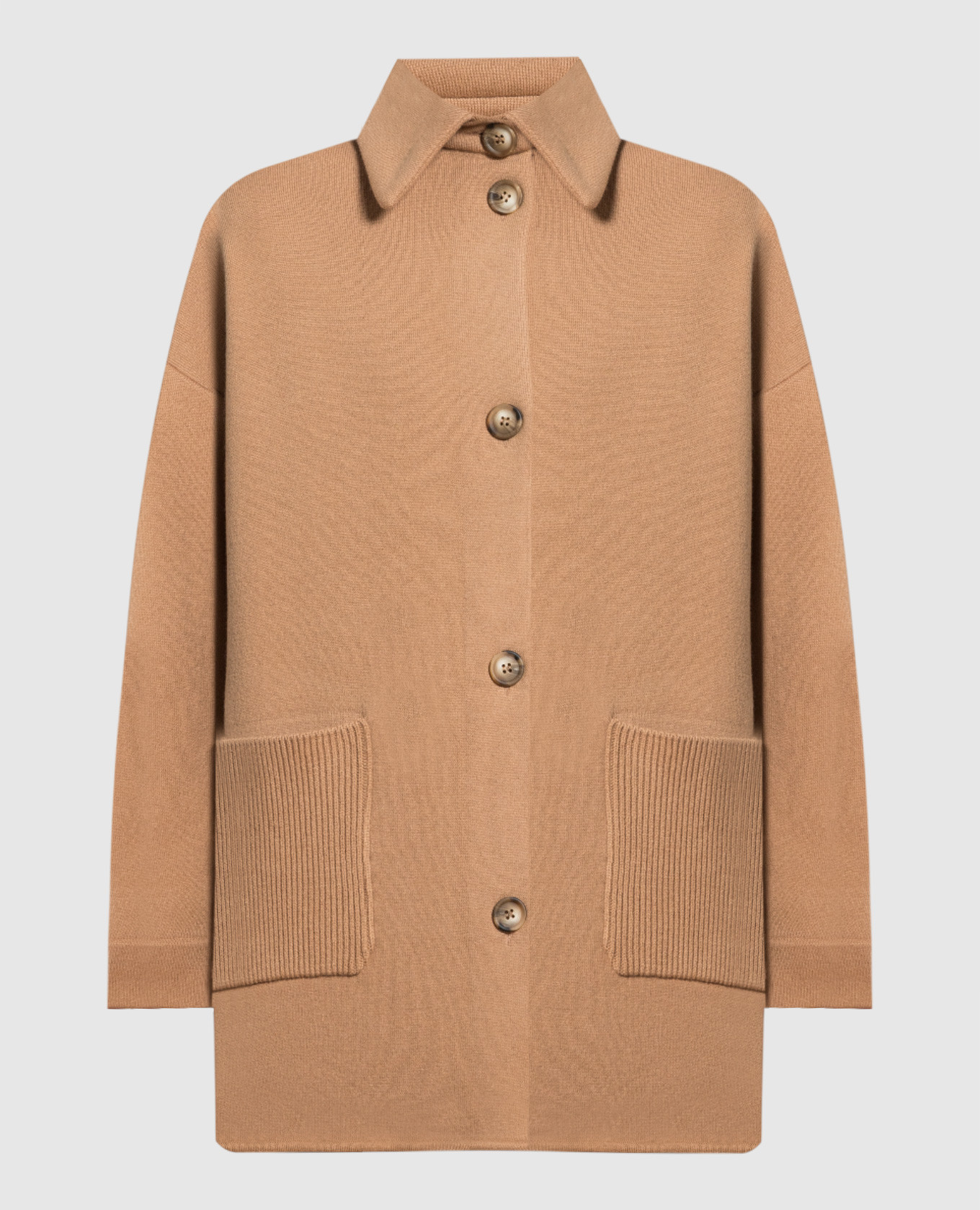 Brown wool and cashmere cardigan anneclaire