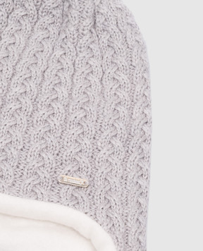 Il Trenino Children's gray hat made of wool with a textured pattern MN3475312