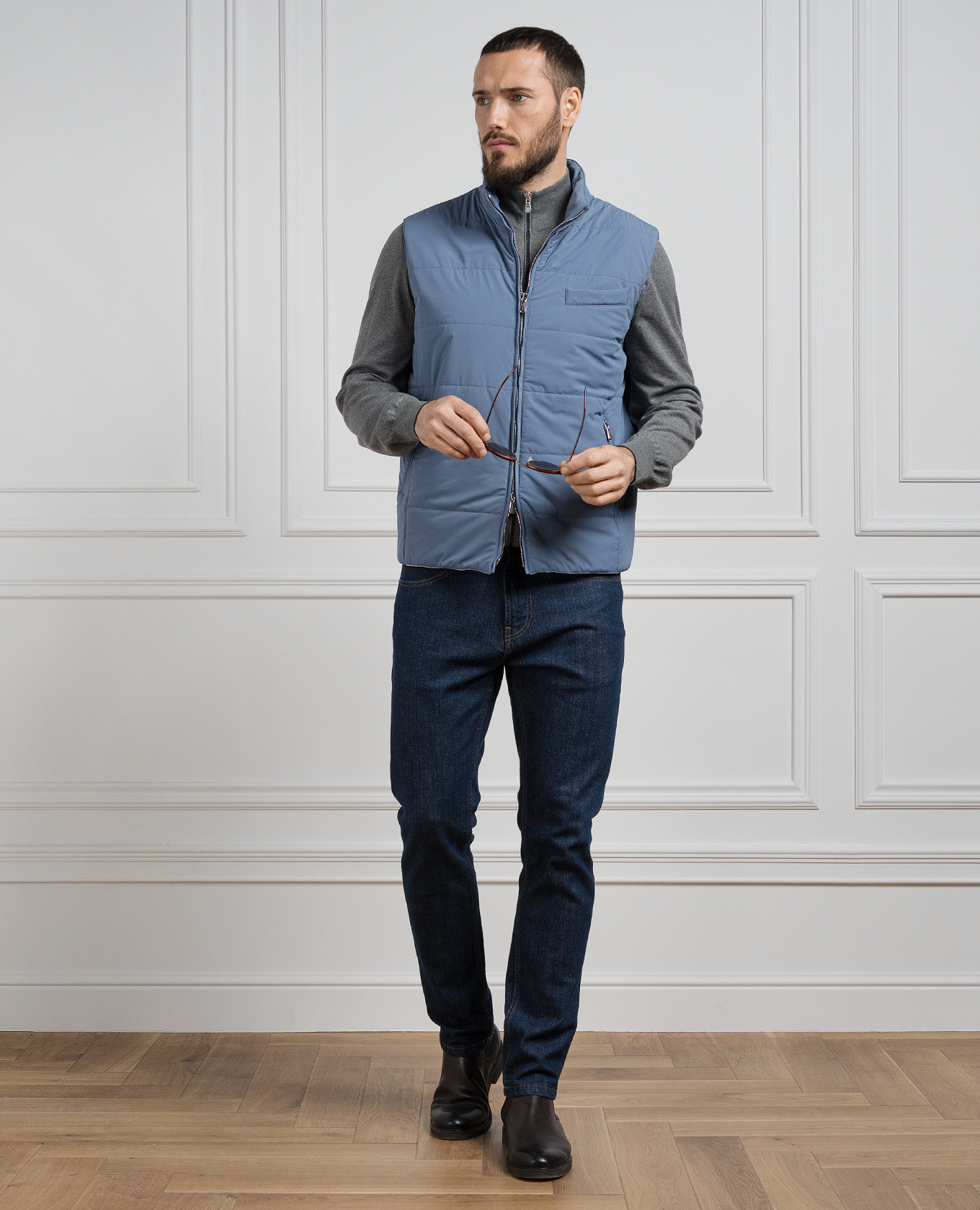 

Blue quilted vest Enrico Mandelli