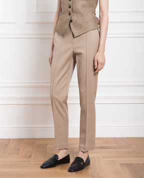 Brunello Cucinelli Brown chinos with monil chain MA126P7757