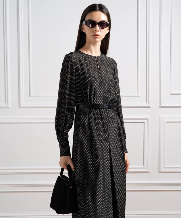 Max Mara - Uberta Black Polka Dot Silk Dress UBERTA - shop
