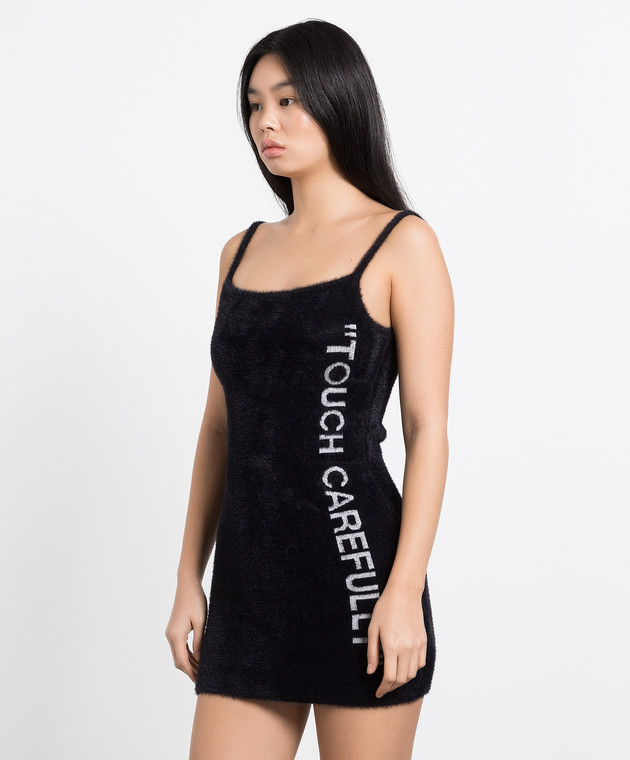 Off-White - Black mini dress with contrasting inscription