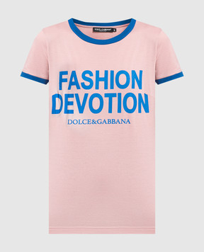 Dolce&Gabbana Pink t-shirt with a print F8H32TG7QRX