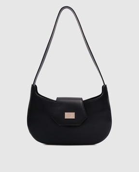 Babe Pay Pls Black leather hobo bag with logo MODELLO2