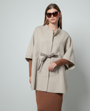 Enrico Mandelli Beige wool and cashmere cape A7D0503816