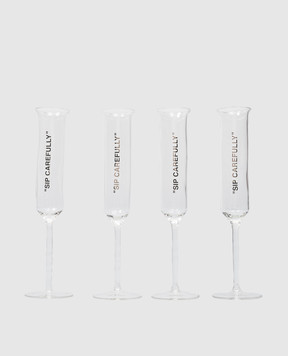 Off-White Set of glasses with the quote Sip Carefully OHZK040G23GLA001