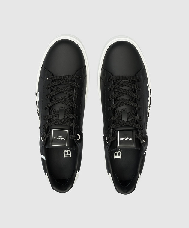 Balmain - B-Court logo sneakers in black leather