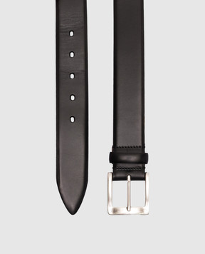 MooRER Black leather belt BERTHASH