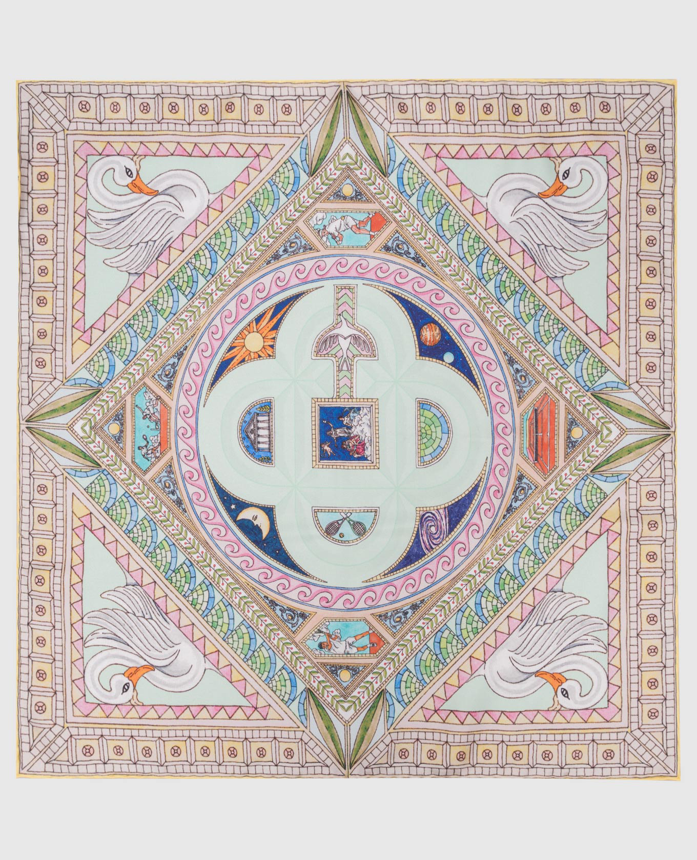 

Le Labyrinte silk scarf Casablanca, White