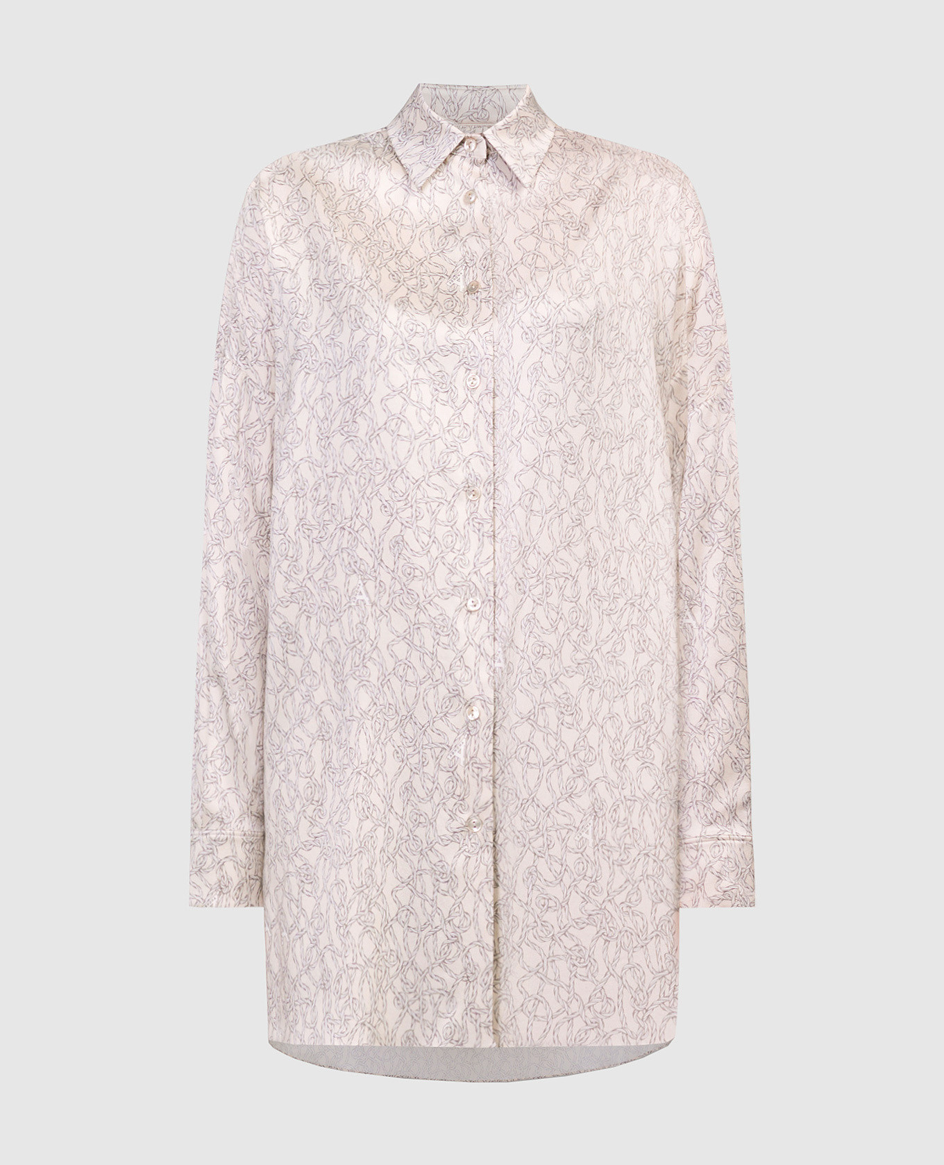 

Beige silk blouse in Hundred knots pattern Agnona