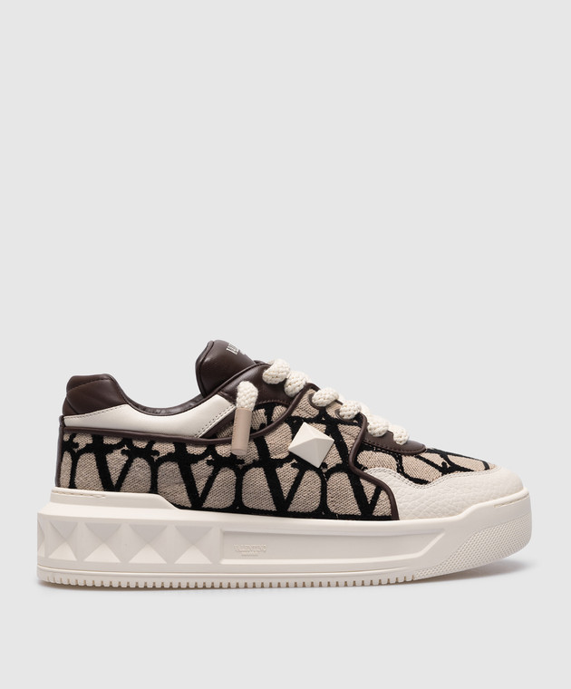 Valentino Beige One Stud XL combination sneakers 3Y2S0G37IFF buy with Croatia delivery at Symbol