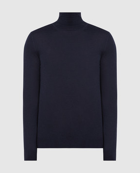 Cashmere&Whiskey Blue wool, silk and cashmere golf MU8571318410R