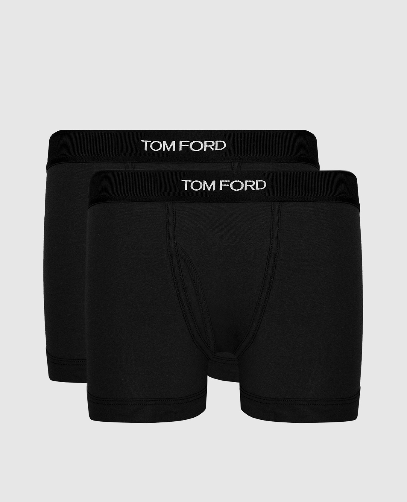 

A set of black boxer briefs with a logo Tom Ford