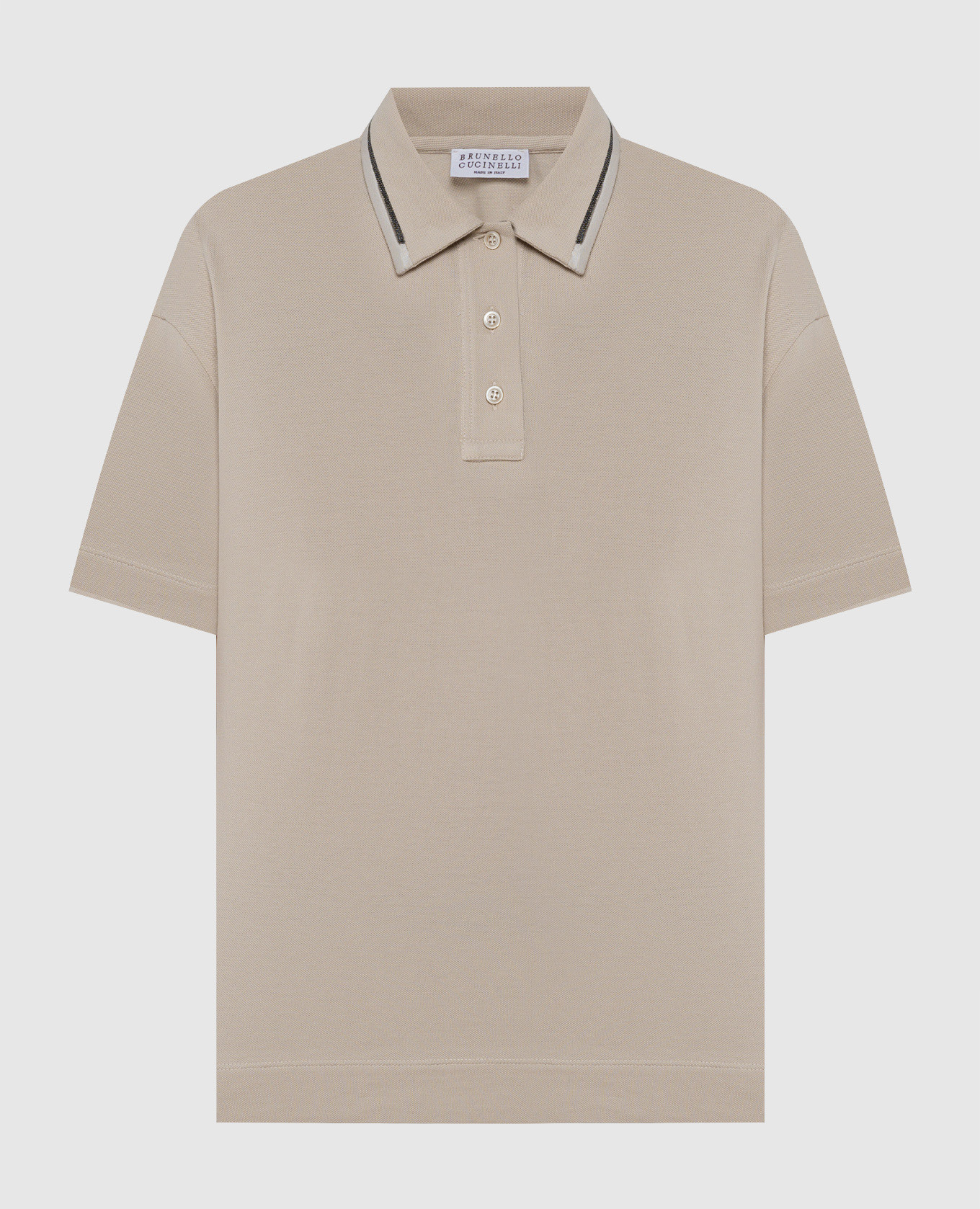 

Beige polo shirt with monil chain Brunello Cucinelli