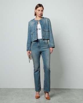 Givenchy Blue flared jeans with chains BW51145Y9N