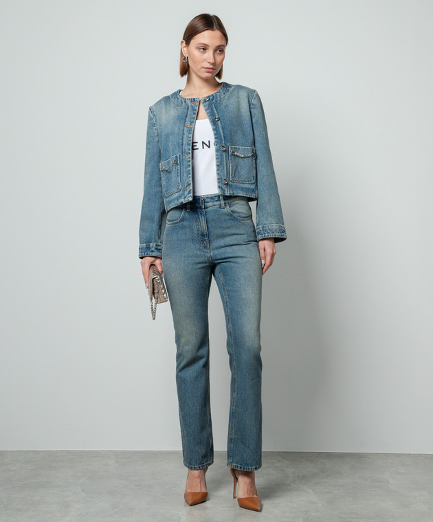 デニム・ジーパン GIVENCHY Chain jeans with logo Blue BW51145Y9N Givenchy Chain jeans with logo available on julian-fashion