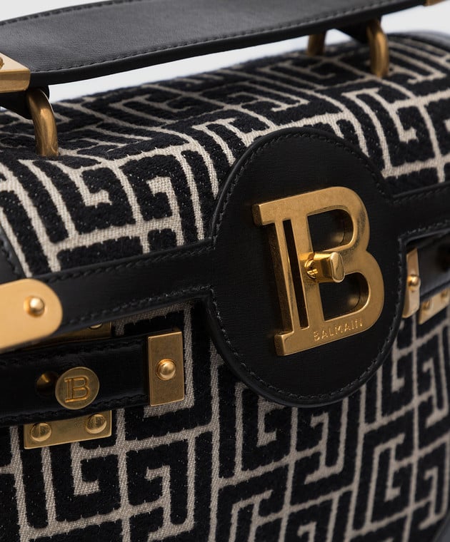 Balmain - B-Buzz 23 black satchel in monogram logo pattern YN1DB599TJGH -  buy with Luxembourg delivery at Symbol