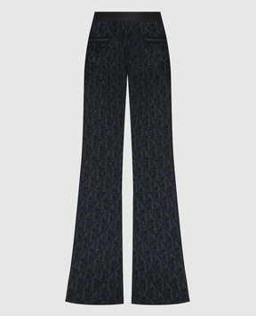 Palm Angels Black flared pants with a logo PWHG026R24KNI001