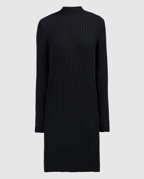 The Row Black Diolette dress with a scar made of silk 7427Y522