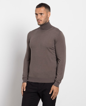 Cashmere&Whiskey Brown wool, silk and cashmere golf MU8571318410R