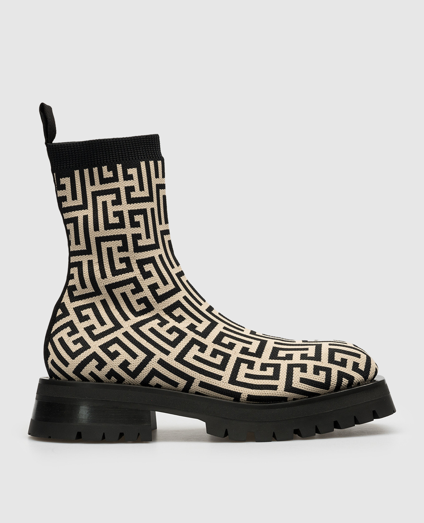 

Beige monogram sneakers Balmain
