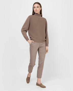 Peserico Trousers in a geometric pattern with slits P0470706092