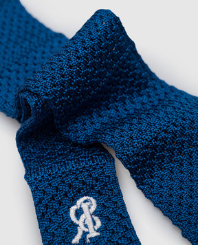Stefano Ricci Children's blue silk tie with logo embroidery YCRM2600SETA
