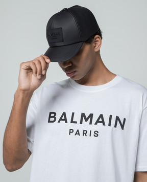 Balmain Black cap with logo patch CH6XA205XI02