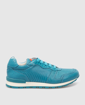Stefano Ricci Children's turquoise sneakers made of monitor lizard leather YRU01G828VRL