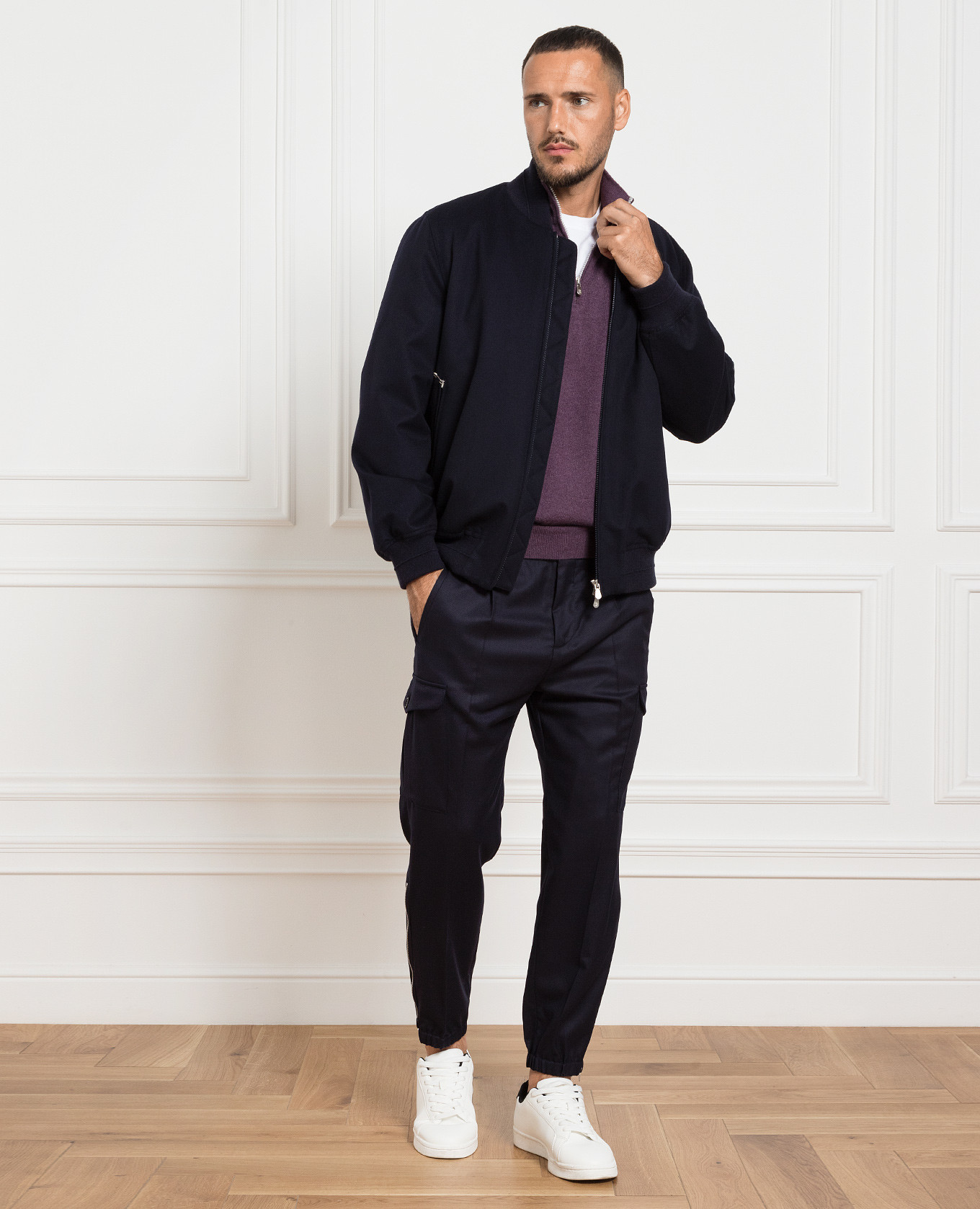 

Blue bomber jacket made of wool Brunello Cucinelli