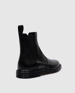 The Row Elastic Ranger Black Leather Chelsea Boots F1312L60