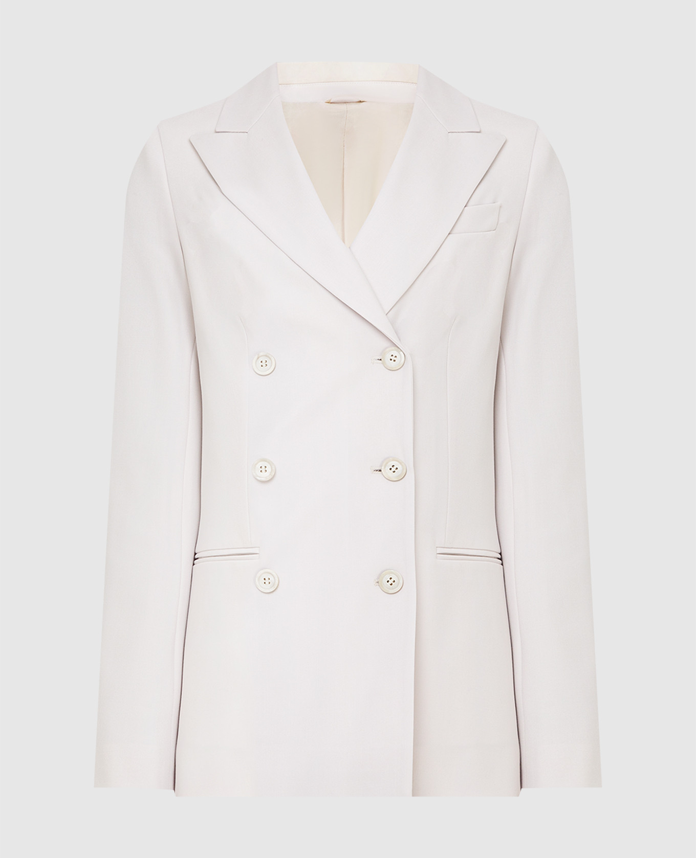 Double-breasted wool jacket with chains brunello cucinelli