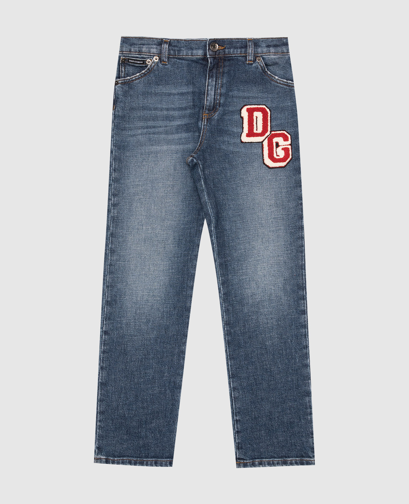 

Children's blue distressed jeans with logo Dolce&Gabbana, Синий