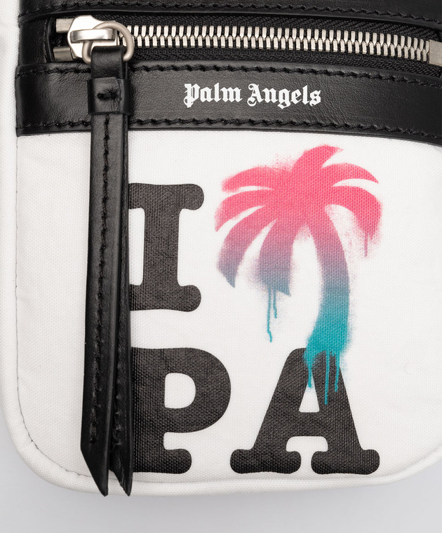 ショルダーバッグ Palm Angels PMNQ004S23FAB003 I LOVE PA CROSSBODY Bag Palm Angels - White crossbody bag with I Love PA print