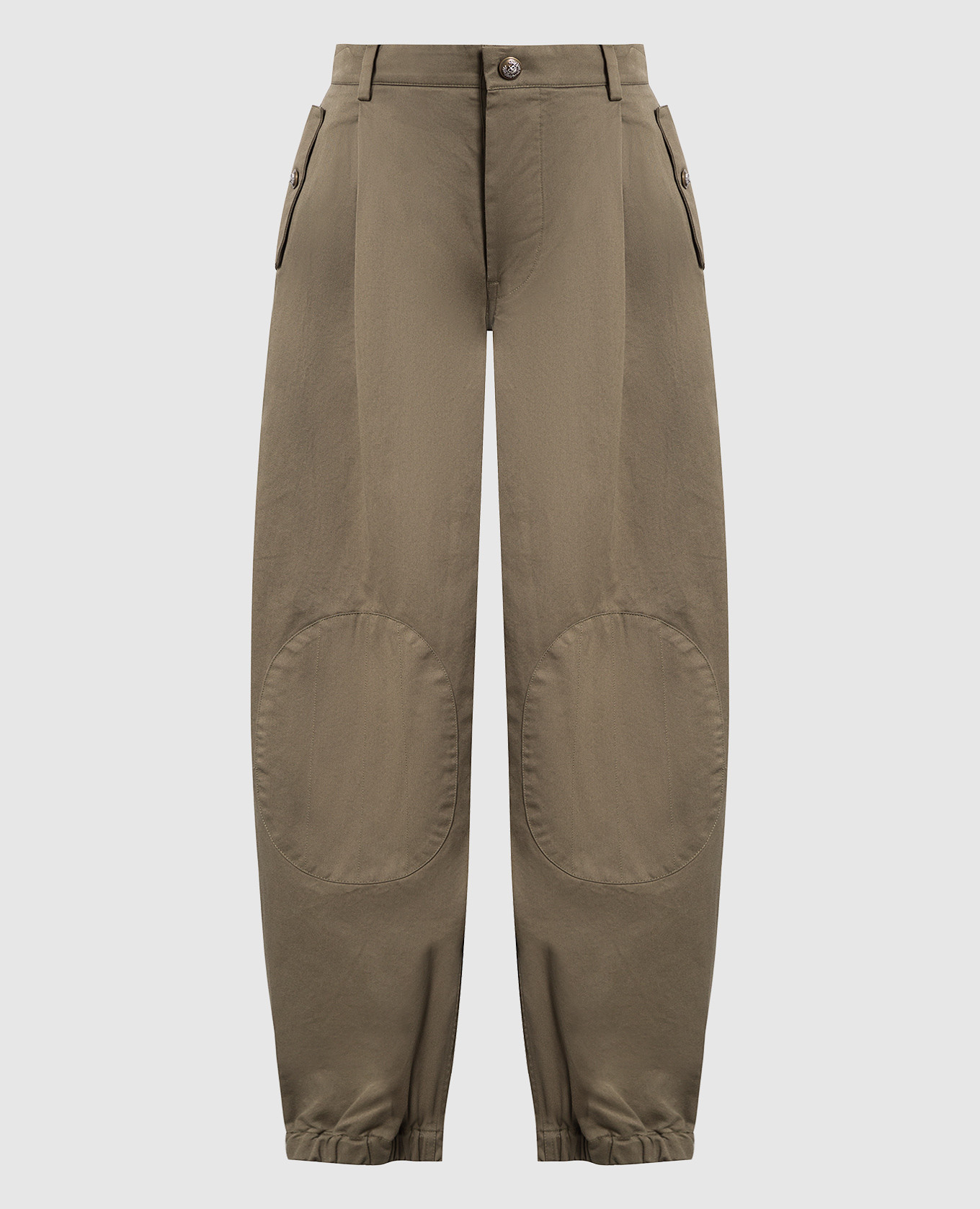 Khaki pants with logo dolce&gabbana