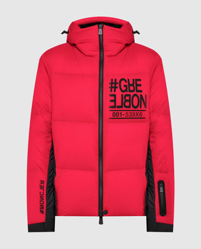 Moncler Grenoble Pramint red down jacket with logo 1A00021539X6