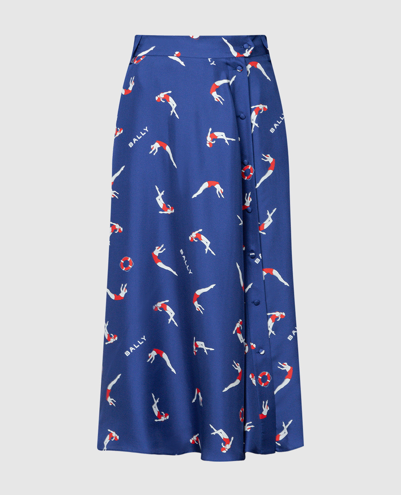 

Blue printed Marine silk skirt Bally