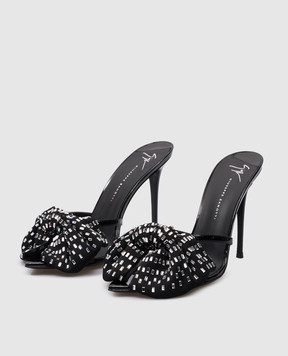 Giuseppe Zanotti Intrigo black mules with crystals E400038