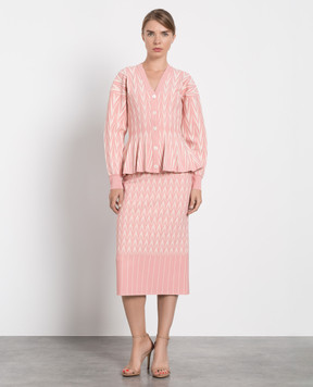 Alexander McQueen Pink cardigan in a geometric pattern 711382Q1A31