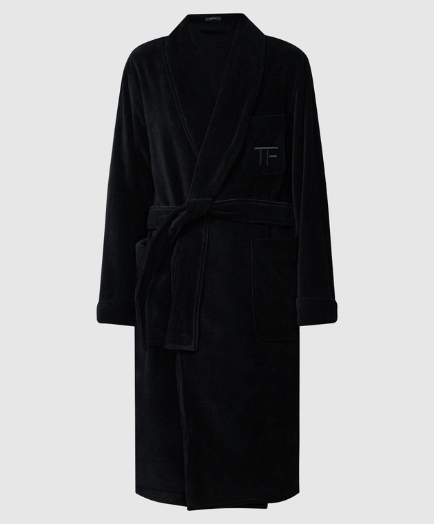 Tom Ford - Black robe with monogram logo embroidery RSL001FMC031S23 - shop  with European delivery at Symbol