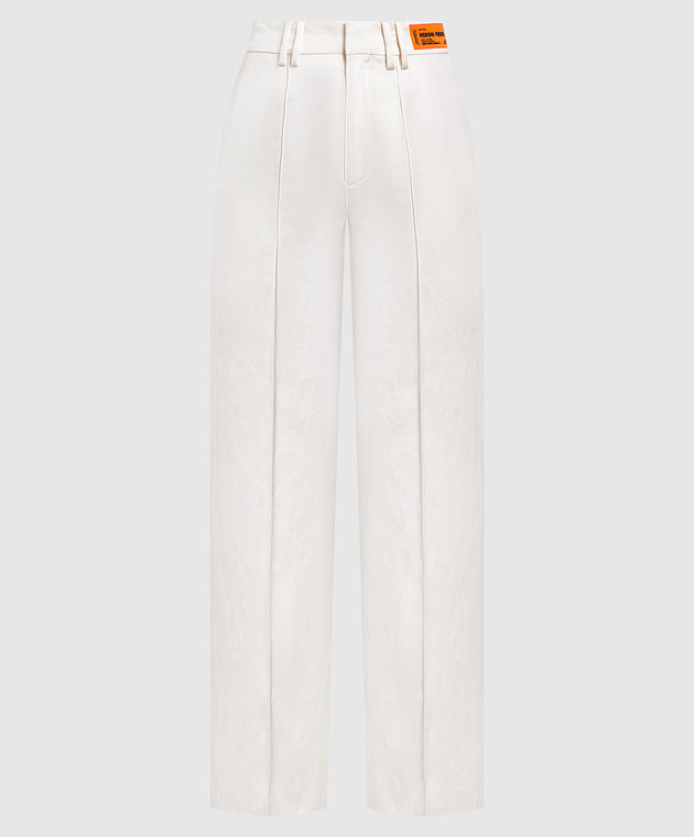 Heron Preston - White pants with logo patch HWCA032F22FAB001